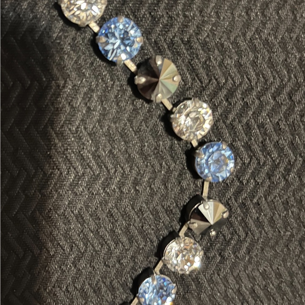 SABIKA CLASSICS CHOKER. CLEAR, BLUE AND BLACK SWAROVSKI CRYSTALS NEW! - Picture 3 of 7